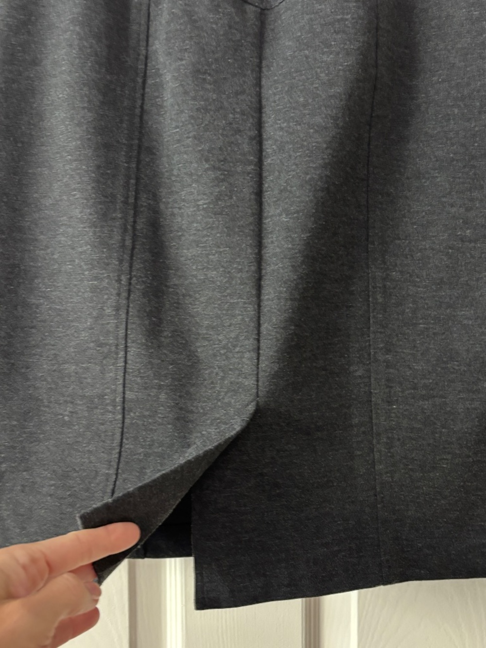 Ellen Tracy Ponte Knit Pencil Skirt - Charcoal Gray S - Picture 7 of 10